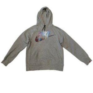 Nike Sportswear Company Galaxy Men Medium Thick Grey Hooded Sweatshirt Hoodie